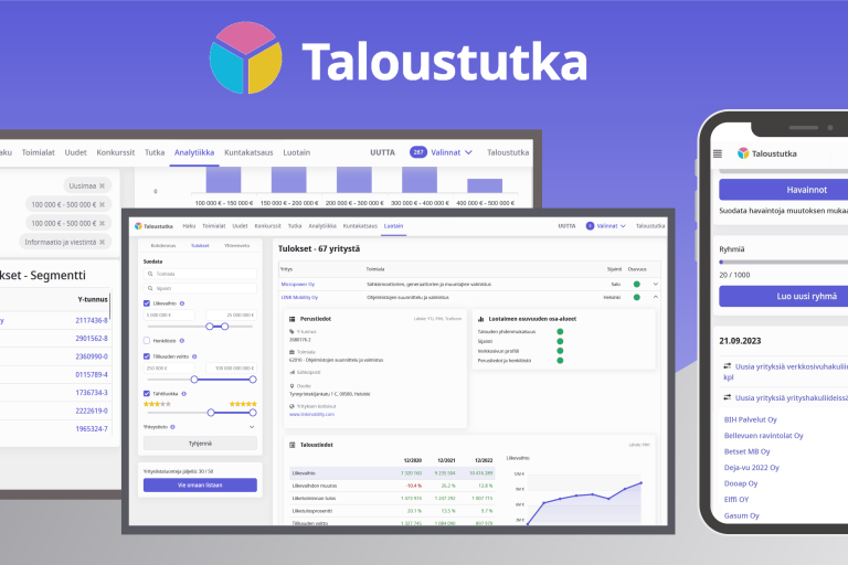 Taloustutkan uusi ilme tietokoneella ja mobiilissa