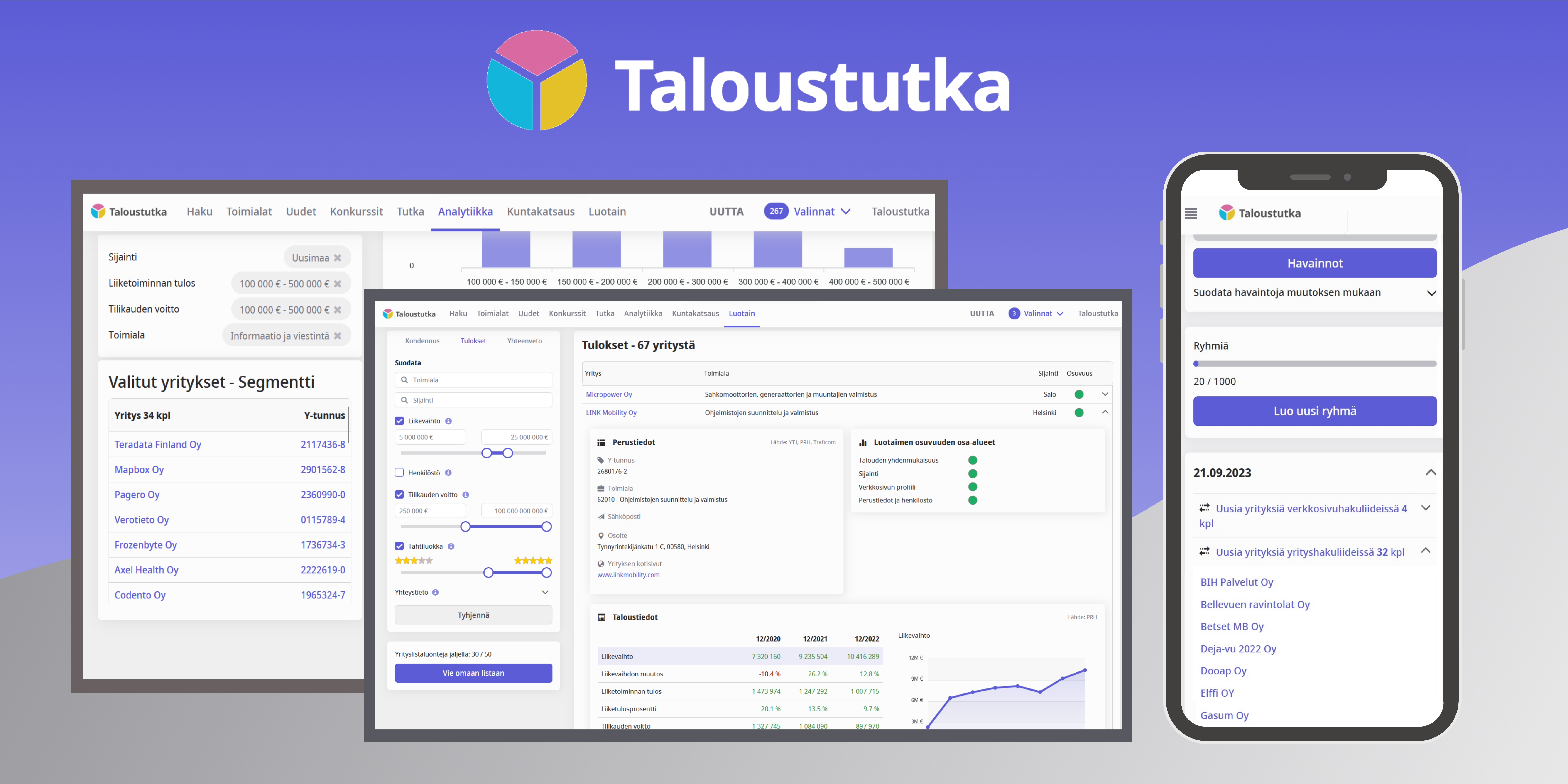 Taloustutkan uusi ilme tietokoneella ja mobiilissa